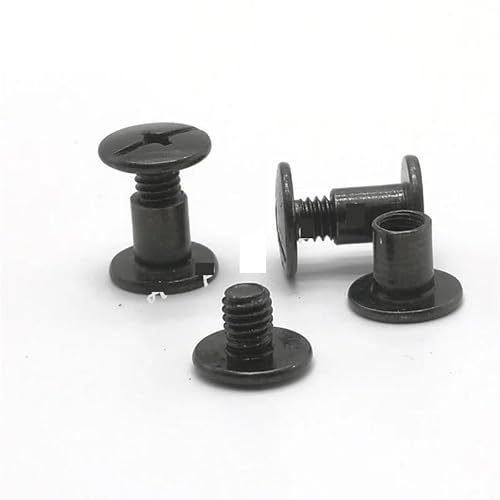 Zkensh-Bolts M5*4/6/8/10/12/15/18/20/25/30 Schwarz plattierte Buchschrauben, Schnappnietschrauben, Buchstoß-Bindenägel, 50 Stück Weit verbreitet(15 Mm) von Bouoely