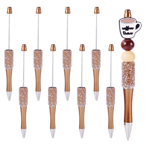 Boutigem 10 Stück DIY Perlenstifte Diamant Perlen Stift Bling Strass Kugelschreiber für Büro Schule Student Lehrer Personalisierte Stift Dekor Zubehör, Schwarz von Boutigem
