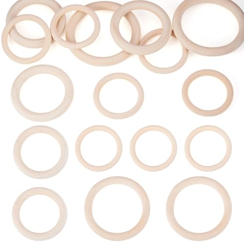Boutigem 10 Stück unlackierte natürliche Holzringe, Holz-Bastelringe, Kreise, Verbindungsringe für Bastelarbeiten, Makramee, Ring, Anhänger, Verbindungsstück, Schmuckherstellung Boutigem 10 Stück unlackierte natürliche Holzringe, Holz-Bastelringe, Kreise, Verbindungsringe für Bastelarbeiten, Makramee, Ring, Anhänger, Verbindungsstück, Schmuckherstellung von Boutigem