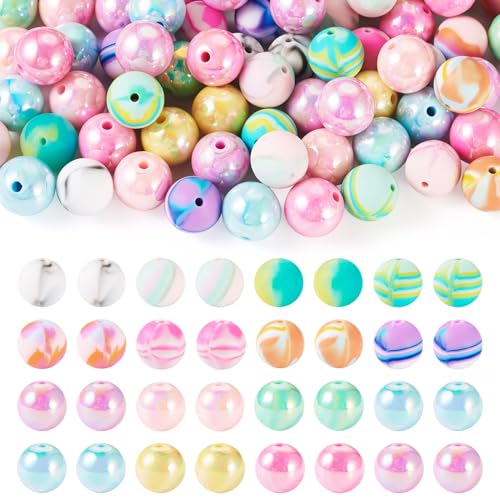 Boutigem 100 Stück Acryl-Silikon-Perlen 15/16 mm, bunte, runde Silikon-Abstandshalter für DIY-Schmuck, Halsketten, Ohrringe von Boutigem