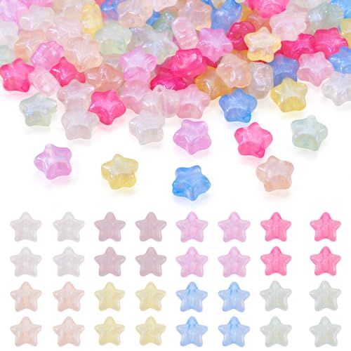 Boutigem 100 Stück leuchtende Acryl-Sternform, transparent, leuchtet im Dunkeln, Perlen für Armbänder, Halsketten, Schmuckherstellung, DIY Boutigem 100 Stück leuchtende Acryl-Sternform, transparent, leuchtet im Dunkeln, Perlen für Armbänder, Halsketten, Schmuckherstellung, DIY von Boutigem