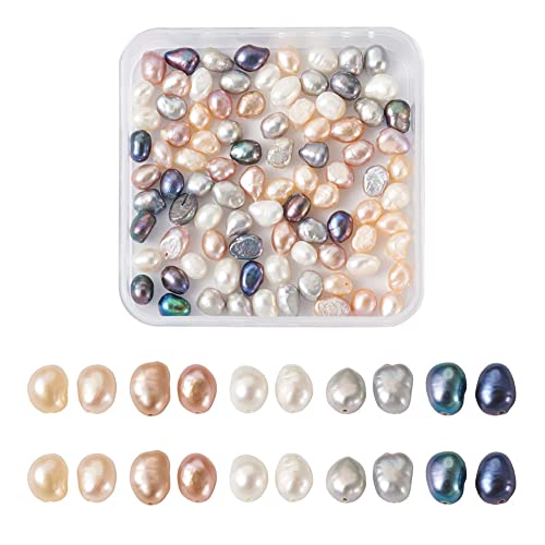 Boutigem 100 Stück ovale Reisperlen, 4 ~ 6,5 mm, natürliche Süßwasser-Zuchtperlen für Schmuck, Halsketten, Ohrringe, Hochzeit, Basteln, Dekoration von Boutigem