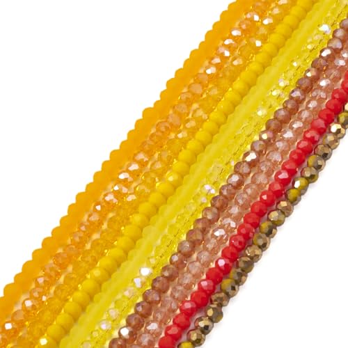 Boutigem 1270 Stück facettierte Rondelle-Kristallperlen gelbe Glasperlen für Halsketten, Armbänder, Ohrringe, Schlüsselanhänger, Schmuckherstellung, DIY-Haar-Accessoires Boutigem 1270 Stück facettierte Rondelle-Kristallperlen gelbe Glasperlen für Halsketten, Armbänder, Ohrringe, Schlüsselanhänger, Schmuckherstellung, DIY-Haar-Accessoires von Boutigem