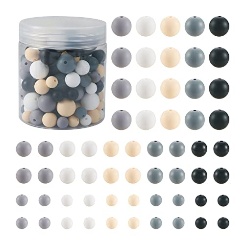 Boutigem 150 Stück runde Silikonperlen in verschiedenen Größen, bunte Großpackung verschiedene Perlen für DIY-Girlande, Schmuckherstellung, Basteln, Schlüsselanhänger, Zubehör Boutigem 150 Stück runde Silikonperlen in verschiedenen Größen, bunte Großpackung verschiedene Perlen für DIY-Girlande, Schmuckherstellung, Basteln, Schlüsselanhänger, Zubehör von Boutigem
