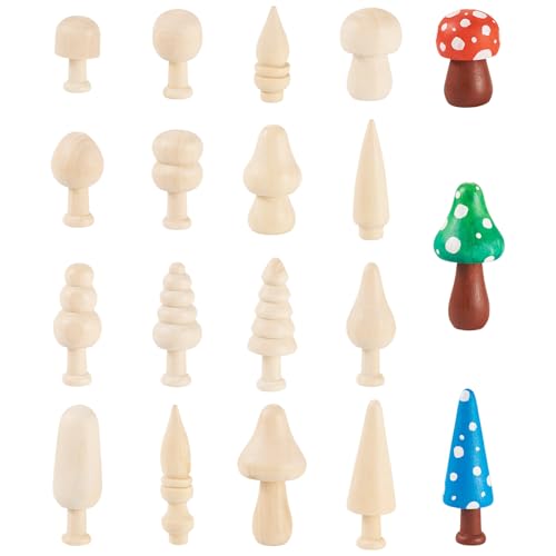 Boutigem 16 Stück unlackierte Holzpilz-Ornamente, 16 Stile, natürliche Pilz-Mini-Figuren für Kunst, DIY-Projekte, Heimschreibtisch-Dekoration Boutigem 16 Stück unlackierte Holzpilz-Ornamente, 16 Stile, natürliche Pilz-Mini-Figuren für Kunst, DIY-Projekte, Heimschreibtisch-Dekoration von Boutigem