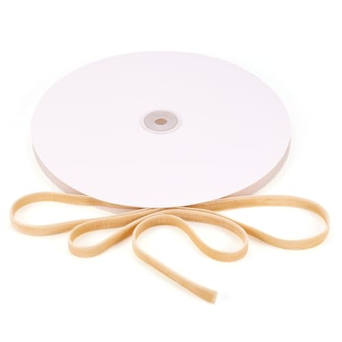Boutigem 20 Meter Vintage-Samt-Satinband, doppelseitiges Samtband für Geschenkverpackungen, Hochzeit, Weihnachten, Schleifen, Heim-Party-Dekoration, Burlywood von Boutigem