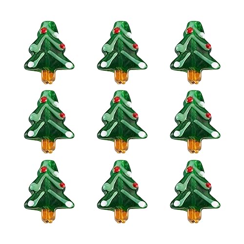 Boutigem 20 Stück handgefertigte Weihnachtsbaum-Perlen für DIY-Ohrringe, Armbänder, Halsketten, Handwerk, Schmuckherstellung, Dekoration von Boutigem