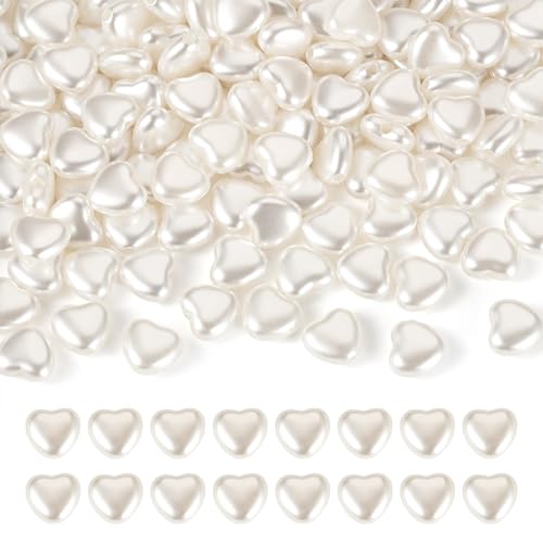 Boutigem 200 Stück weiße Acryl-Herz-Perlen, ABS-Imitationsperle, Herzperlen, weiße Valentinstagsperlen für Bastelarbeiten, Ohrringe, Armbänder, Halsketten, Schmuckherstellung Boutigem 200 Stück weiße Acryl-Herz-Perlen, ABS-Imitationsperle, Herzperlen, weiße Valentinstagsperlen für Bastelarbeiten, Ohrringe, Armbänder, Halsketten, Schmuckherstellung von Boutigem