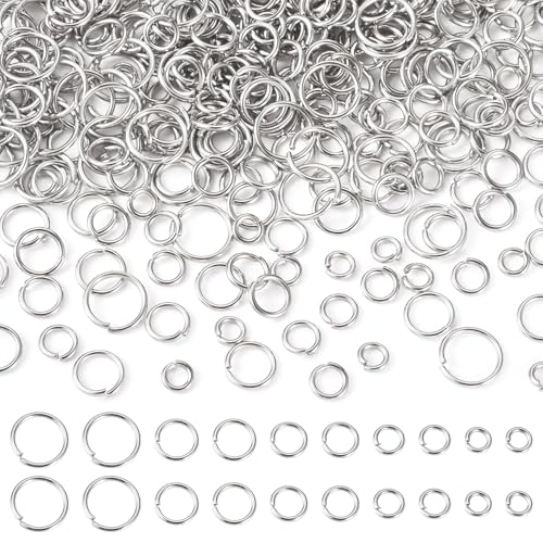 Boutigem 2000 Stück Edelstahl-Binderinge in 5 Stilen, offene Binderinge, Spaltringe für Schmuckherstellung, Halskette, Reparatur, Armband, Ohrringe, Charm-Verbinder Boutigem 2000 Stück Edelstahl-Binderinge in 5 Stilen, offene Binderinge, Spaltringe für Schmuckherstellung, Halskette, Reparatur, Armband, Ohrringe, Charm-Verbinder von Boutigem