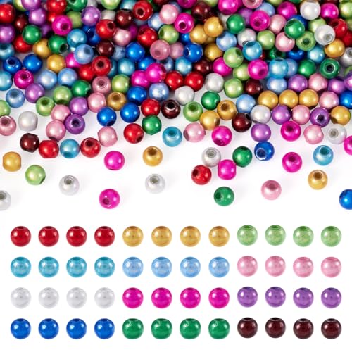 Boutigem 360 Stück 4 mm runde glitzernde Acrylperlen, Mini-Perlen, bunt, lasergesprüht, für Schmuckherstellung, DIY, Halsketten, Armbänder, Ohrringe Boutigem 360 Stück 4 mm runde glitzernde Acrylperlen, Mini-Perlen, bunt, lasergesprüht, für Schmuckherstellung, DIY, Halsketten, Armbänder, Ohrringe von Boutigem