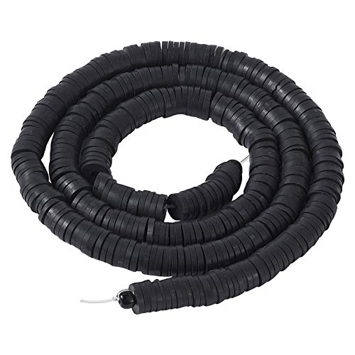 Boutigem 380 Stück flache runde Modelliermassen-Perlen, 8 mm Scheibe, lose Perlen für Halsketten, Armbänder, Schmuckherstellung, Schwarz Boutigem 380 Stück flache runde Modelliermassen-Perlen, 8 mm Scheibe, lose Perlen für Halsketten, Armbänder, Schmuckherstellung, Schwarz von Boutigem