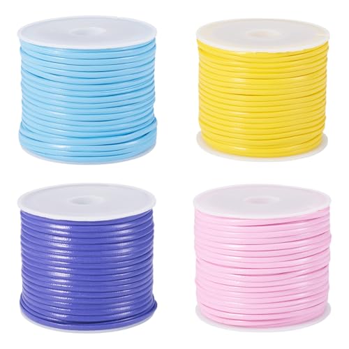 Boutigem 40 m langes PU-Lederband, 4 Farben, 2 mm, bunt, flach, mit Spule für Schmuckherstellung, geflochtene Halsketten, Armbänder, Geschenkverpackungen Boutigem 40 m langes PU-Lederband, 4 Farben, 2 mm, bunt, flach, mit Spule für Schmuckherstellung, geflochtene Halsketten, Armbänder, Geschenkverpackungen von Boutigem