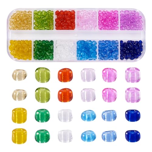 Boutigem 48 g 4 mm kleine Rondelle-Glas-Rocailles, bunte Kristalle, runde lose Perlen, Haarperlen für Halsketten, Armbänder, Schmuckherstellung, DIY Handwerk von Boutigem
