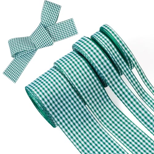 Boutigem 5 Rollen grüne Schottenkaro-Bänder Weihnachtsbänder Geschenkverpackungsbänder zum Basteln Hochzeit Weihnachtsdekoration Boutigem 5 Rollen grüne Schottenkaro-Bänder Weihnachtsbänder Geschenkverpackungsbänder zum Basteln Hochzeit Weihnachtsdekoration von Boutigem
