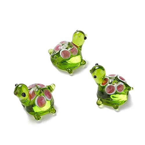 Boutigem 5 Stück handgefertigte Lampwork-Schildkröten-Perlen für Schmuckherstellung, DIY, Tiere, Sommer, Ozean, Armband, Halskette, Ohrringe, Basteln, Dekoration, Geschenke von Boutigem