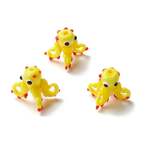 Boutigem 5 handgefertigte Oktopus-Perlen, niedliches Ozean-Thema, Perlen für Schmuckherstellung, DIY-Armband, Halskette, Ohrringe, Dekoration, Zubehör, Geschenke, B Yellow Octopus Boutigem 5 handgefertigte Oktopus-Perlen, niedliches Ozean-Thema, Perlen für Schmuckherstellung, DIY-Armband, Halskette, Ohrringe, Dekoration, Zubehör, Geschenke, B Yellow Octopus von Boutigem