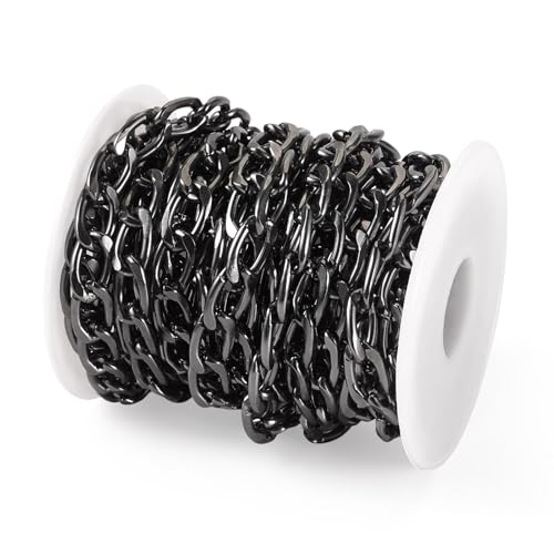 Boutigem 5 m lange kubanische Gliederkette, 15 x 9 x 2 mm, Aluminium, Metall, ovale Gliederkette mit Spule für Schmuckherstellung, DIY, Halsketten, Armbänder, Ohrringe, Heimdekoration Boutigem 5 m lange kubanische Gliederkette, 15 x 9 x 2 mm, Aluminium, Metall, ovale Gliederkette mit Spule für Schmuckherstellung, DIY, Halsketten, Armbänder, Ohrringe, Heimdekoration von Boutigem