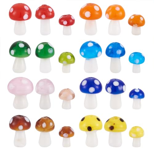 Boutigem 60 Stück handgefertigte Pilzperlen für Gemüseschlas, lose Abstandshalter für Schmuckherstellung, DIY, Handwerk Boutigem 60 Stück handgefertigte Pilzperlen für Gemüseschlas, lose Abstandshalter für Schmuckherstellung, DIY, Handwerk von Boutigem