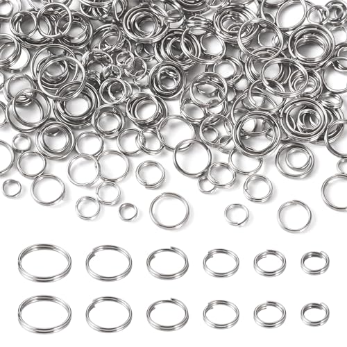 Boutigem 600 Stück 304 Edelstahl Spaltringe 4–10 mm Doppelschlaufen, Biegeringe kleine Schlüsselanhänger Ring für Schmuckherstellung, Halsketten, Armbänder, Ohrringe Boutigem 600 Stück 304 Edelstahl Spaltringe 4–10 mm Doppelschlaufen, Biegeringe kleine Schlüsselanhänger Ring für Schmuckherstellung, Halsketten, Armbänder, Ohrringe von Boutigem