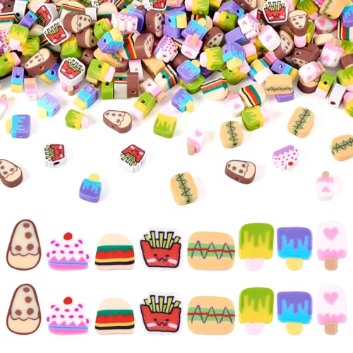 Boutigem 80 g Lebensmittel-Themen-Ton-Perlen-Set, Hamburger, Hot Dog, Kuchen, Eiscreme, handgefertigte Polymer-Ton-Perlen für Sommer, Strand, Armband, Halskette, Schmuckherstellung Boutigem 80 g Lebensmittel-Themen-Ton-Perlen-Set, Hamburger, Hot Dog, Kuchen, Eiscreme, handgefertigte Polymer-Ton-Perlen für Sommer, Strand, Armband, Halskette, Schmuckherstellung von Boutigem