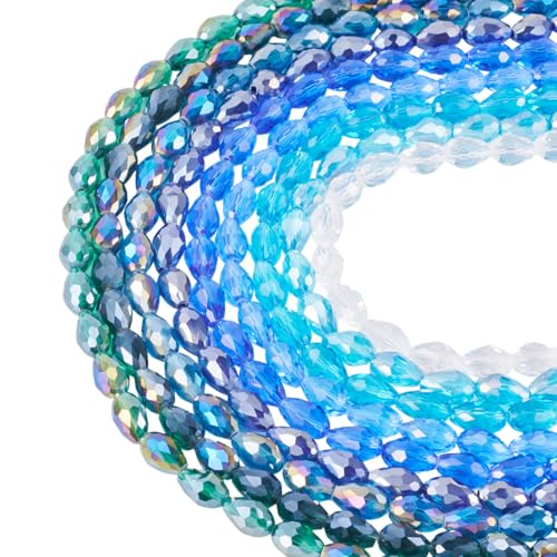 Boutigem 9 Stränge, galvanisierte Glaskristallperlen, 9 Farben, transparent, facettierte Glasperlen für Schmuckherstellung, Basteln, Halsketten, Armbänder, Ohrringe Boutigem 9 Stränge, galvanisierte Glaskristallperlen, 9 Farben, transparent, facettierte Glasperlen für Schmuckherstellung, Basteln, Halsketten, Armbänder, Ohrringe von Boutigem