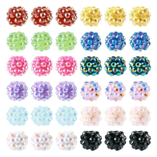 Boutigem 96 Stück Pavé-Fassung Discokugel Perlen 12 mm Kristall Strass Perlen Runde Chunky Lose Spacer Perlen für Schmuckherstellung Boutigem 96 Stück Pavé-Fassung Discokugel Perlen 12 mm Kristall Strass Perlen Runde Chunky Lose Spacer Perlen für Schmuckherstellung von Boutigem