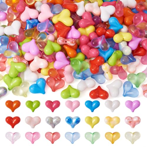 Boutigem Acryl-Herzperlen, bunt, Acryl, 3D-Herzperlen, Valentinstags-Abstandshalter, niedlich, ästhetische Perlen für Bastelarbeiten, Ohrringe, Halsketten, Armbänder, Schlüsselband, Schmuckherstellung Boutigem Acryl-Herzperlen, bunt, Acryl, 3D-Herzperlen, Valentinstags-Abstandshalter, niedlich, ästhetische Perlen für Bastelarbeiten, Ohrringe, Halsketten, Armbänder, Schlüsselband, Schmuckherstellung von Boutigem