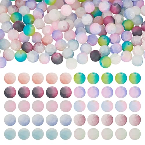Boutigem Bunte Glasperlen, 8 mm, matt, Farbverlauf, runde Kristallperlen für Schmuckherstellung, Basteln, Armband, Halskette, Ohrringe, 200 Stück Boutigem Bunte Glasperlen, 8 mm, matt, Farbverlauf, runde Kristallperlen für Schmuckherstellung, Basteln, Armband, Halskette, Ohrringe, 200 Stück von Boutigem