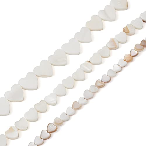 Boutigem Ca. 147 Stück Herzmuschelperlen natürliche Süßwasser-Muschelperlen für Schmuckherstellung, DIY, Armband, Halskette, Ohrringe, Strandbasteldekoration von Boutigem