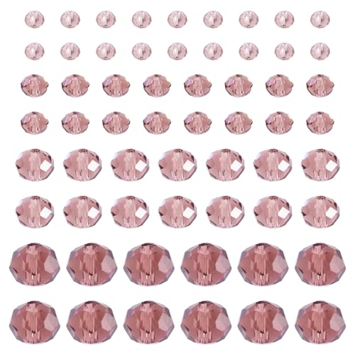 Boutigem Facettierte Glasperlen, 4 Stile, transparent, Rondelle, Kristallglas-Abstandshalter für selbstgemachte Armbänder, Halsketten, Ohrringe, Blassviolett, 400 Stück Boutigem Facettierte Glasperlen, 4 Stile, transparent, Rondelle, Kristallglas-Abstandshalter für selbstgemachte Armbänder, Halsketten, Ohrringe, Blassviolett, 400 Stück von Boutigem