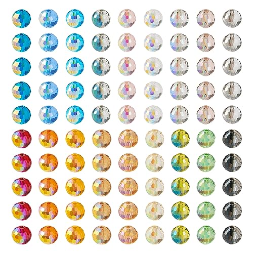 Boutigem Galvanisierte Glasperlen in Regenbogenfarben, 8 mm, facettierte, runde Kristallperlen für Halsketten, Armbänder, Ohrringe, Schmuckherstellung, 180 Stück Boutigem Galvanisierte Glasperlen in Regenbogenfarben, 8 mm, facettierte, runde Kristallperlen für Halsketten, Armbänder, Ohrringe, Schmuckherstellung, 180 Stück von Boutigem