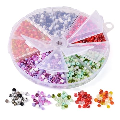 Boutigem Glasperlen, Rocailles, 4 mm, runde Pony-Perlen, Mini-Abstandshalter, für Halsketten, Armbänder, Schmuckherstellung, 150 g, 5 Farben Boutigem Glasperlen, Rocailles, 4 mm, runde Pony-Perlen, Mini-Abstandshalter, für Halsketten, Armbänder, Schmuckherstellung, 150 g, 5 Farben von Boutigem