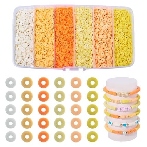 Boutigem Heishi-Ton-Perlen-Set, flach, rund, Scheibenform, handgefertigt, Polymer-Ton, für Halsketten, Armbänder, Schmuckherstellung, Basteln, 5640 Stück Boutigem Heishi-Ton-Perlen-Set, flach, rund, Scheibenform, handgefertigt, Polymer-Ton, für Halsketten, Armbänder, Schmuckherstellung, Basteln, 5640 Stück von Boutigem