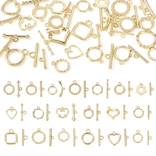 Boutigem Knebelverschlüsse mit Liebesherz, Blume, quadratisch, rund, Schmuckverschluss, Ring-Legierung, T-Stange, Endverschluss für Armband, Halskette, Schmuckherstellung, 38 Stück Boutigem Knebelverschlüsse mit Liebesherz, Blume, quadratisch, rund, Schmuckverschluss, Ring-Legierung, T-Stange, Endverschluss für Armband, Halskette, Schmuckherstellung, 38 Stück von Boutigem