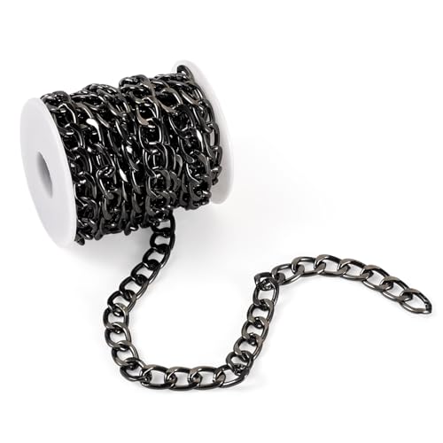 Boutigem Kubanische Gliederkette aus Aluminium für Schmuckherstellung, 17 x 11,5 x 2,5 mm, ovale Gliederketten mit Spule für selbstgemachte Halsketten, Armbänder, Ohrringe, Heimdekoration, 5 m von Boutigem