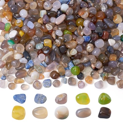 Boutigem Natürliche Achat-Edelstein-Perlen, 8–12 mm, echte unregelmäßige Steinsplitter, lose Perlen, kein Loch, für Schmuckherstellung, Vase, Füllung, Heim-Party-Dekoration, 500 g Boutigem Natürliche Achat-Edelstein-Perlen, 8–12 mm, echte unregelmäßige Steinsplitter, lose Perlen, kein Loch, für Schmuckherstellung, Vase, Füllung, Heim-Party-Dekoration, 500 g von Boutigem