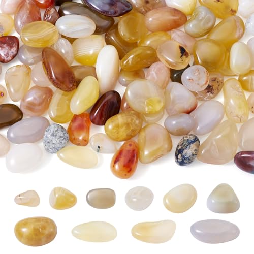 Boutigem Natürliche Achat-Perlen, 16–20 mm, unregelmäßige Edelsteine, lose Perlen, kein Loch, für Schmuckherstellung, Vasenfüllung, Heimdekoration, Gelb, 500 g Boutigem Natürliche Achat-Perlen, 16–20 mm, unregelmäßige Edelsteine, lose Perlen, kein Loch, für Schmuckherstellung, Vasenfüllung, Heimdekoration, Gelb, 500 g von Boutigem