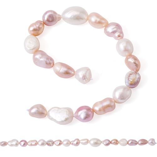 Boutigem Natürliche Süßwasser-Zuchtperlen, 8 mm, bunte, unregelmäßige, ovale Form, Perlen für selbstgemachte Halsketten, Armbänder, Ohrringe, Schmuckherstellung, 34 Stück Boutigem Natürliche Süßwasser-Zuchtperlen, 8 mm, bunte, unregelmäßige, ovale Form, Perlen für selbstgemachte Halsketten, Armbänder, Ohrringe, Schmuckherstellung, 34 Stück von Boutigem