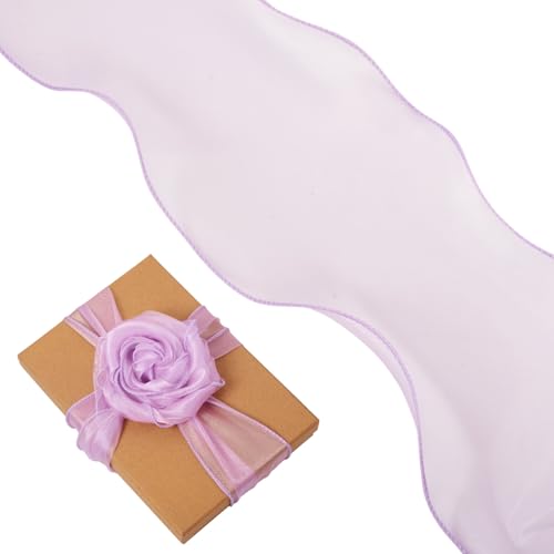 Boutigem Organzaband, durchscheinendes Organzaband, Drahtbänder für Schleifen, Verpackungen, Hochzeitseinladungen, Blumenstrauß, Girlande, Weihnachtsfeier, Dekoration, Pflaume, 12 m von Boutigem