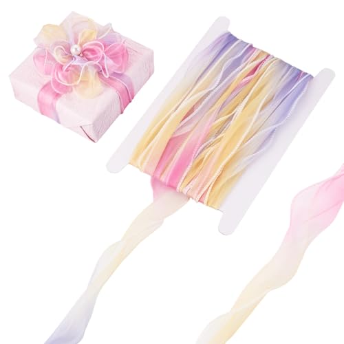 Boutigem Polyesterband mit buntem Farbverlauf, durchscheinend, Fischschwanz, Organzaband für Schleifen, Nähen, Blumenstrauß, Hochzeitskleidung, Dekoration, Hot Pink, 10 m Boutigem Polyesterband mit buntem Farbverlauf, durchscheinend, Fischschwanz, Organzaband für Schleifen, Nähen, Blumenstrauß, Hochzeitskleidung, Dekoration, Hot Pink, 10 m von Boutigem