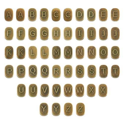 Boutigem Rechteckige Buchstabenperlen, Antik-Bronze, Alphabet-Abstandshalter, tibetische Legierung, Schiebeperlen, Basteln, 11,5 x 7,5 x 5 mm, für DIY-Armbänder, Halsketten, Schlüsselanhänger, von Boutigem