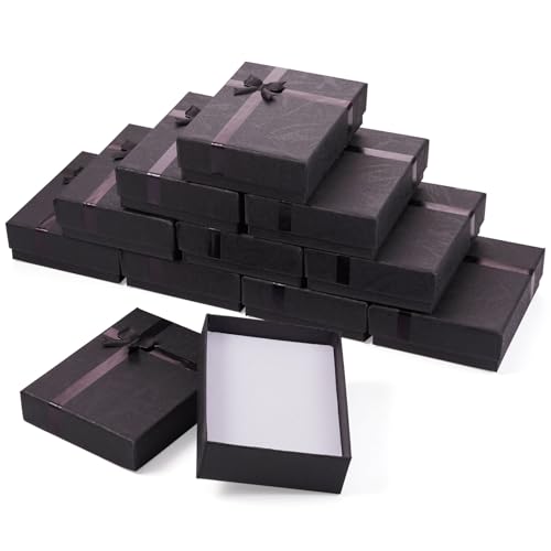 Boutigem Rechteckige Schmuck-Geschenkboxen mit Baumwollfüllung, Schmuckbox für Halsketten, Ohrringe, Ringe, Schmuckverpackung, 12 Stück Boutigem Rechteckige Schmuck-Geschenkboxen mit Baumwollfüllung, Schmuckbox für Halsketten, Ohrringe, Ringe, Schmuckverpackung, 12 Stück von Boutigem