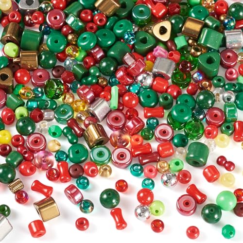 Boutigem Rocailles-Glasperlen mit Weihnachtsmotiven, grün, Mini-Kristallperlen, rund, Weihnachtsdekoration, Hochzeit, Zuhause, Party, Dekoration für selbstgemachte Armbänder, Halsketten, Ohrringe, 227 Boutigem Rocailles-Glasperlen mit Weihnachtsmotiven, grün, Mini-Kristallperlen, rund, Weihnachtsdekoration, Hochzeit, Zuhause, Party, Dekoration für selbstgemachte Armbänder, Halsketten, Ohrringe, 227 von Boutigem