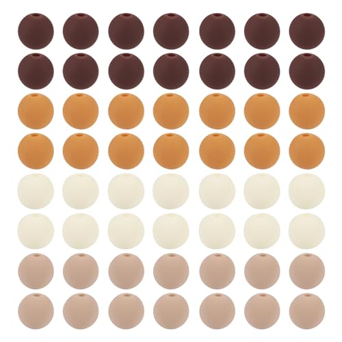 Boutigem Runde Acrylperlen aus mattiertem Kunststoff, pastellfarben, gummiert, für Halsketten, Ohrringe, Armbänder, Schmuckherstellung, 190 Stück von Boutigem