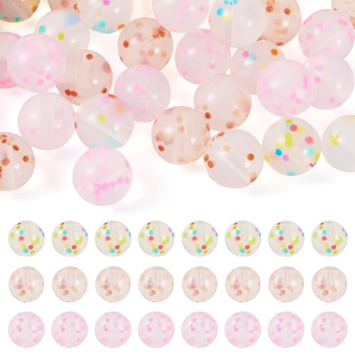Boutigem Runde Silikonperlen, 12 mm, transparent, bunt, Konfetti, runde Gummi-Fokal-Perlen, klobige Kaugummi-Kugeln für Armband, Schlüsselanhänger, DIY, Perlenstift, Schmuckherstellung, 30 Stück Boutigem Runde Silikonperlen, 12 mm, transparent, bunt, Konfetti, runde Gummi-Fokal-Perlen, klobige Kaugummi-Kugeln für Armband, Schlüsselanhänger, DIY, Perlenstift, Schmuckherstellung, 30 Stück von Boutigem
