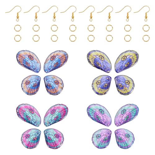 Boutigem Schmetterlings-Flügel aus Kunstharz, baumelnde Ohrringe, 16 Stück, Insekten, Libellenflügel, Anhänger mit Ohrringhaken, Sprungringe für Schmuckherstellung, DIY Handwerk von Boutigem