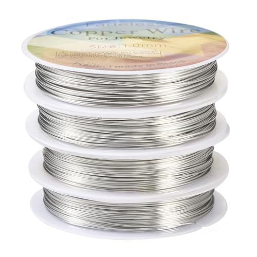 Boutigem Silber-Kupferdraht für Schmuckherstellung, 0,5 mm/0,6 mm/0,8 mm/1 mm, Perlen-Basteldraht, Metall, Schmuckdraht, anlaufbeständiger Draht für Bastelarbeiten, Verpackung, Schmuckherstellung, 4 Boutigem Silber-Kupferdraht für Schmuckherstellung, 0,5 mm/0,6 mm/0,8 mm/1 mm, Perlen-Basteldraht, Metall, Schmuckdraht, anlaufbeständiger Draht für Bastelarbeiten, Verpackung, Schmuckherstellung, 4 von Boutigem