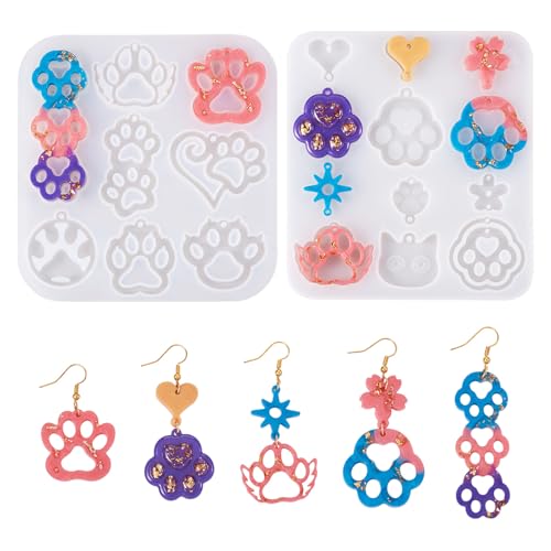 Boutigem Silikonformen für Haustiere, Pfotenabdruck, für Welpen, Kätzchen, Ohrringe, Kunstharz, niedliches Tier, Hund, Katze, Fußabdruck, Epoxidharz, Gießformen für DIY, Handwerk, Ohrringe Boutigem Silikonformen für Haustiere, Pfotenabdruck, für Welpen, Kätzchen, Ohrringe, Kunstharz, niedliches Tier, Hund, Katze, Fußabdruck, Epoxidharz, Gießformen für DIY, Handwerk, Ohrringe von Boutigem