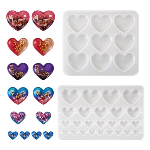 Boutigem Silikonformen in Herzform, Cabochons, Harzgussformen, klobig, für Valentinstag, Schmuck, Anhänger, Form für Epoxidharz, DIY, Ohrringe, Armband, Halskette, Schlüsselanhänger Boutigem Silikonformen in Herzform, Cabochons, Harzgussformen, klobig, für Valentinstag, Schmuck, Anhänger, Form für Epoxidharz, DIY, Ohrringe, Armband, Halskette, Schlüsselanhänger von Boutigem