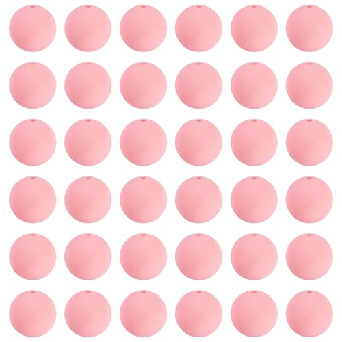 Boutigem Silikonperlen zur Herstellung von Schlüsselanhängern, 15 mm, rund, fokal, lose Silikonperlen für Schmuckherstellung, DIY, Handwerk, Stifttasche, Zuhause, Party-Dekoration, Rosa, 50 Stück Boutigem Silikonperlen zur Herstellung von Schlüsselanhängern, 15 mm, rund, fokal, lose Silikonperlen für Schmuckherstellung, DIY, Handwerk, Stifttasche, Zuhause, Party-Dekoration, Rosa, 50 Stück von Boutigem